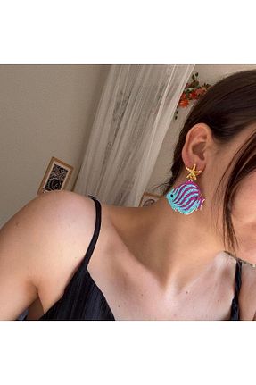 گوشواره جواهر رنگی اکریلیک Alice İsstanbul - کد 945035122