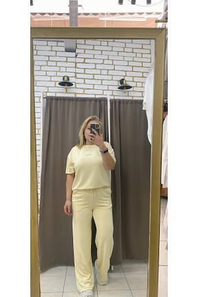 شلوار کرمگن زرد زنانه رگولار TUBA TOPTAŞ - کد 945037992