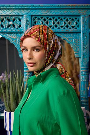 روسری سبز پنبه ای İpekhan - کد 859268123