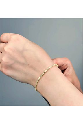 دستبند نقره زرد زنانه 925 عیار Azra Silver&Aksesuar - کد 945138389