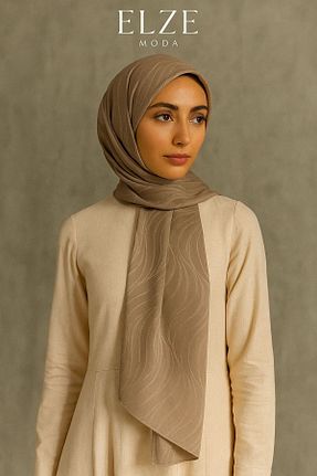 شال قهوه ای زنانه ابریشم ELZE MODA - کد 945394650