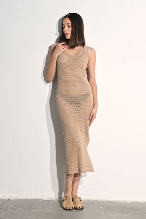 لباس ساحلی بژ زنانه %100 پنبه The Fabrics - کد 945500788