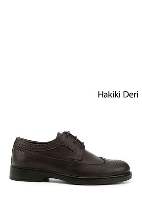 کفش کلاسیک بژ مردانه چرم خالص GÖNDERİ(R) - کد 70379412