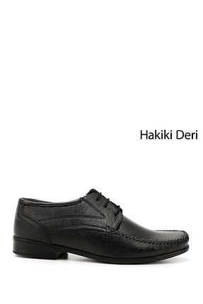 کفش کژوال مشکی مردانه چرم خالص GÖNDERİ(R) - کد 2425842