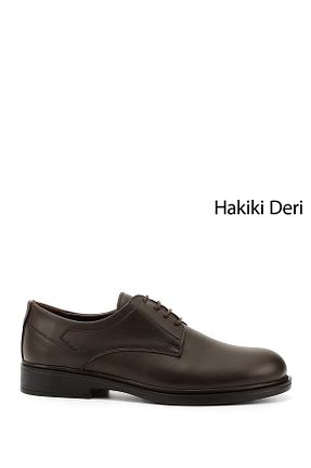 کفش کژوال قهوه ای مردانه چرم خالص GÖNDERİ(R) - کد 69180832