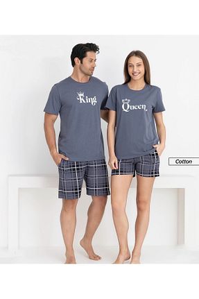 ست لباس راحتی طوسی زنانه %100 پنبه Lena Homewears - کد 944005514