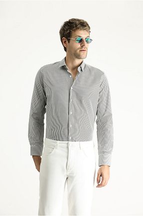 پیراهن طوسی مردانه اسلیم فیت Kiğılı - کد 852528362