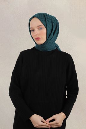 شال آبی زنانه ابریشم MİRSOY SCARF - کد 847040072