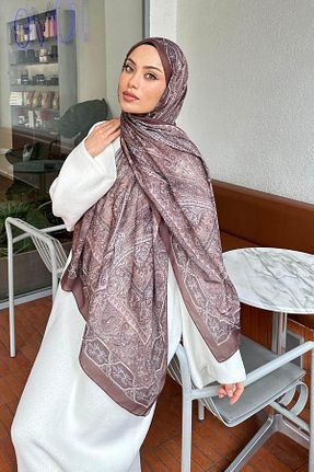 شال قهوه ای زنانه lamelif.com - کد 875125546