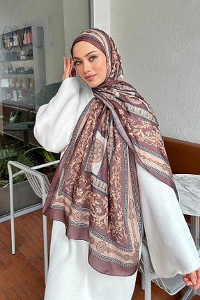 شال قهوه ای زنانه lamelif.com - کد 876861770