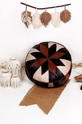 پوف و نیمکت قهوه ای 60 x 30 Ottoman Pouffe - کد 709854224