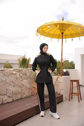 ست گرمکن حجاب مشکی زنانه رگولار Wovi - کد 937732934