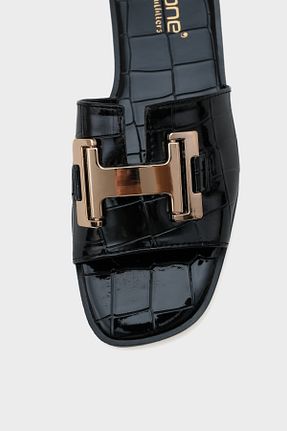 دمپائی مشکی زنانه چرم مصنوعی Capone Outfitters - کد 832102277
