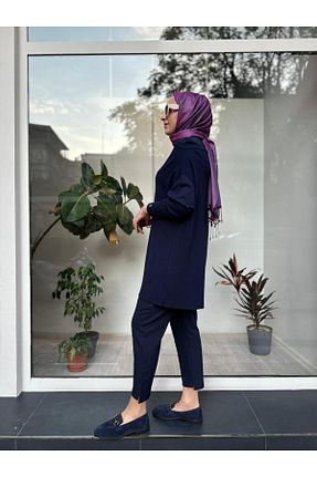 تونیک حجاب سرمه ای زنانه پنبه ای Invee - کد 141063047