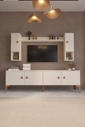 میز و پایه تلویزیون سفید MDF Happylife Furniture Design - کد 930942372