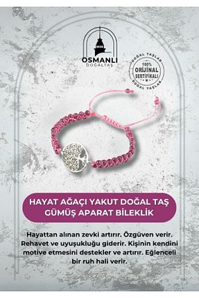 دستبند جواهر صورتی زنانه سنگ طبیعی OSMANLI DOĞAL TAŞ - کد 666224166