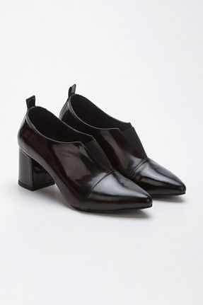 کفش پاشنه بلند کلاسیک مشکی زنانه چرم خالص elvinshoes - کد 931164487