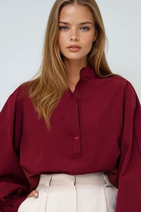 پیراهن زرشکی زنانه رگولار VAGGON - کد 925947860