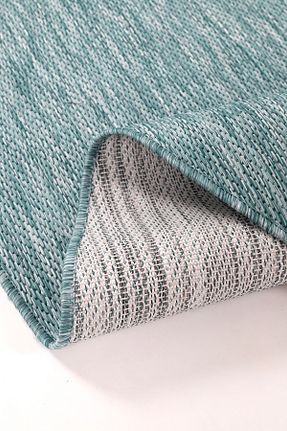 گلیم فیروزه ای پلی استر Konfor Halı - کد 943982147