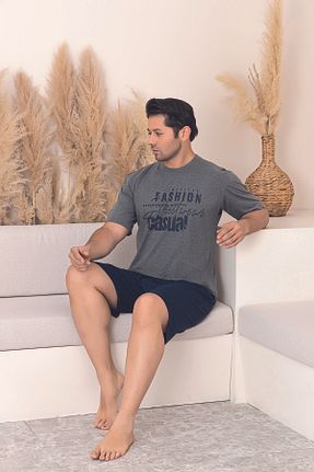 ست لباس راحتی طوسی مردانه چاپی Sude HOMEWEAR - کد 942364404