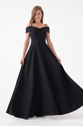 لباس مجلسی سایز بزرگ مشکی زنانه دو سینه lovebox - کد 682211510