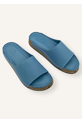 دمپائی آبی زنانه چرم خالص N Napa Shoe - کد 943666493