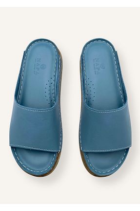 دمپائی آبی زنانه چرم خالص N Napa Shoe - کد 943666493