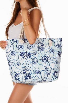 کیف ساحلی آبی زنانه پارچه ای GreandBags - کد 741982001