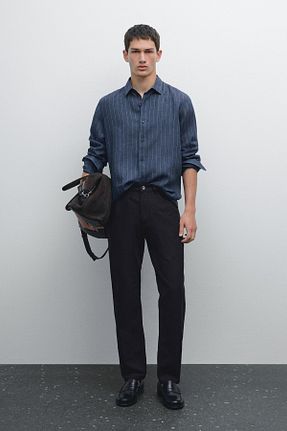 شلوار جین آبی مردانه پاچه لوله تفنگی Massimo Dutti - کد 902910062