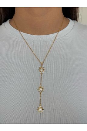 گردنبند استیل ( فولاد ) زرد زنانه h&b design jewel - کد 939054160