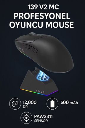 ماوس گیمر مشکی 15000 Dpi ve üstü Ajazz - کد 860505759