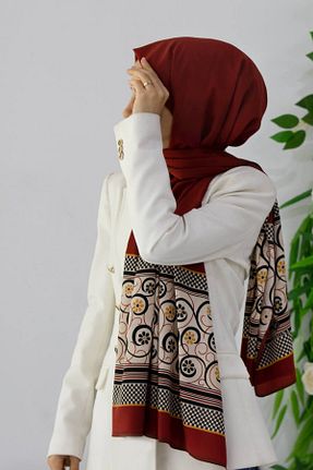 شال زرشکی زنانه Medine İpeği Vissona - کد 871795095