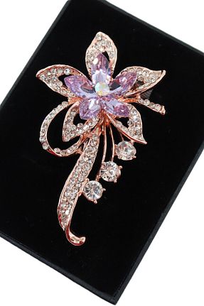 سنجاق سینه بنفش زنانه فلزی KEEBA - کد 927566589
