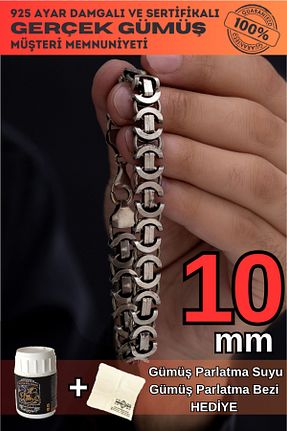 دستبند نقره طوسی مردانه 925 عیار OSMANLI GÜMÜŞ - کد 767620574