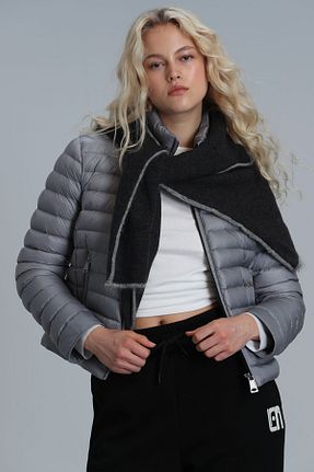 کاپشن طوسی زنانه گشاد Lufian - کد 776579613