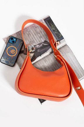 کیف دوشی نارنجی زنانه چرم مصنوعی NBİBAGS - کد 838049499