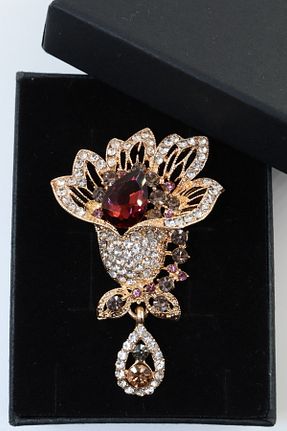 سنجاق سینه زرشکی زنانه فلزی KEEBA - کد 894001027