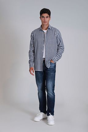 شلوار جین آبی مردانه پاچه تنگ Lufian - کد 871405307