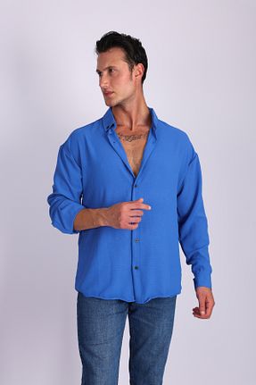 پیراهن آبی مردانه اورسایز NO4 - کد 931196091