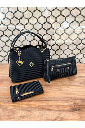 کیف دوشی مشکی زنانه چرم مصنوعی MOLDİVA - کد 922896243