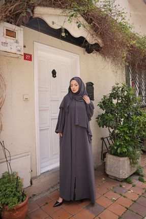 کلاه و ابایا طوسی زنانه پنبه پلی استر KADEEM - کد 819331893