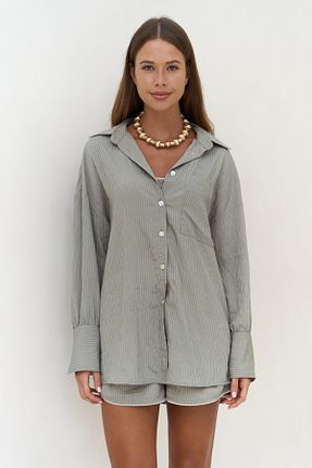 ست بالاتنه و پائین تنه خاکی زنانه رگولار MAİ COLLECTİON - کد 930045476
