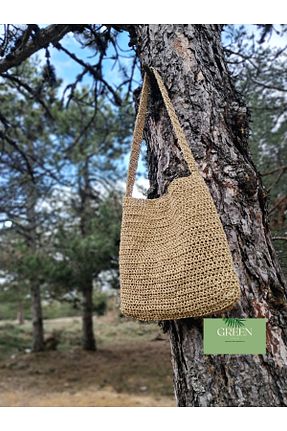 کیف دوشی بژ زنانه حصیر Green - کد 934616700
