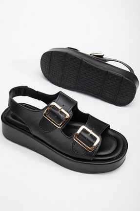 صندل مشکی زنانه پاشنه تخت Polomia Comfort - کد 922212223