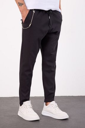 شلوار مشکی مردانه الاستان - ویسکون - پلی استر İLKCET MODA - کد 675054088