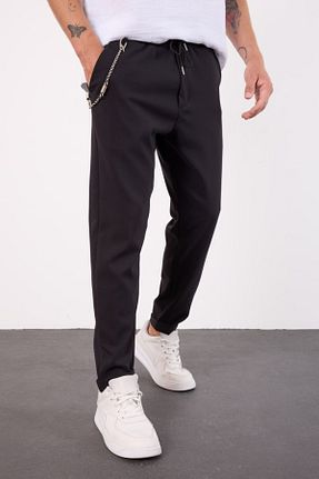 شلوار مشکی مردانه الاستان - ویسکون - پلی استر İLKCET MODA - کد 675054088