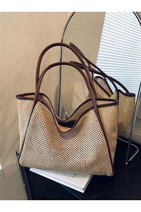 کیف دوشی قهوه ای زنانه حصیر HONEY BAG - کد 941262123