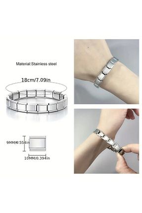 دستبند استیل (فولاد) طوسی مردانه استیل ضد زنگ RoyalVance - کد 933104641
