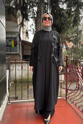 ست بالاتنه و پائین تنه حجاب مشکی زنانه Relaxed Ghisa - کد 899351707