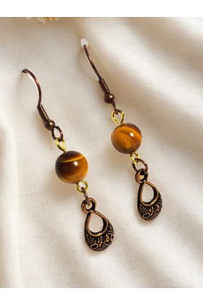 گوشواره جواهر متالیک سنگ طبیعی ayrestyle - کد 825779268